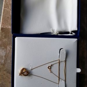 Gold necklaces with diam cut charms